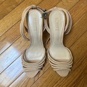 NWT SCHUTZ Nude Strappy Heels